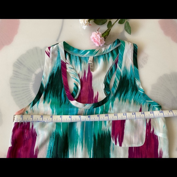 Joie women racerback silk tank top blouse, multicolor, size XS - Picture 3 of 8